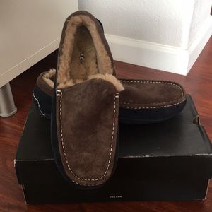 Ugg Mens ascot slipper in navy/expresso